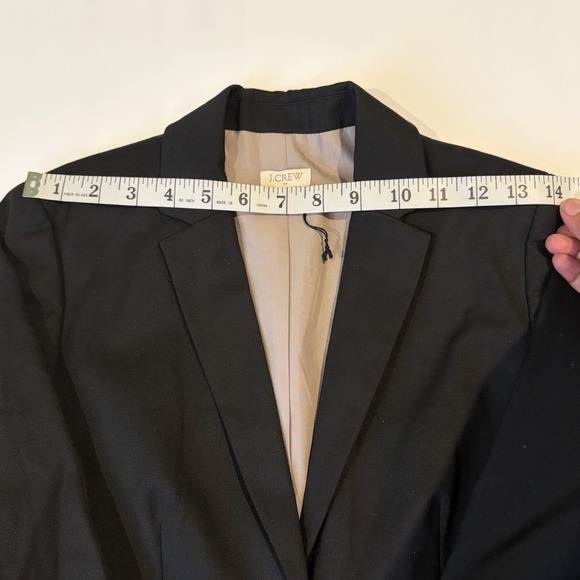 J Crew Wool Blend Blazer Jacket Petite 00P Black Classic Career Academia Capsule - Picture 12 of 14